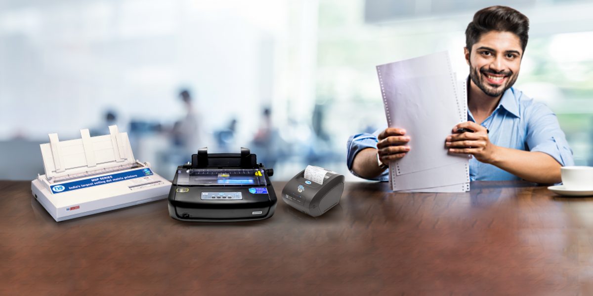 Dot Matrix Printer Used by a Man in Large Organization