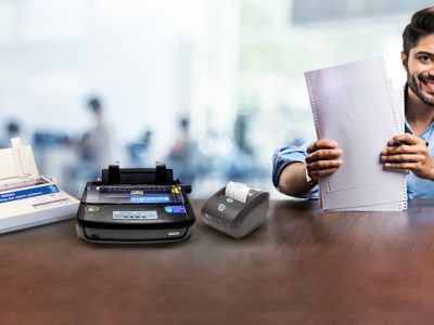 Dot Matrix Printer Used by a Man in Large Organization